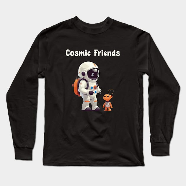 Astronaut and cute alien Long Sleeve T-Shirt by Patterns-Hub